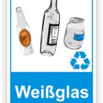 Weißglas Behälter Tonne- Container Schilder - Aufkleber