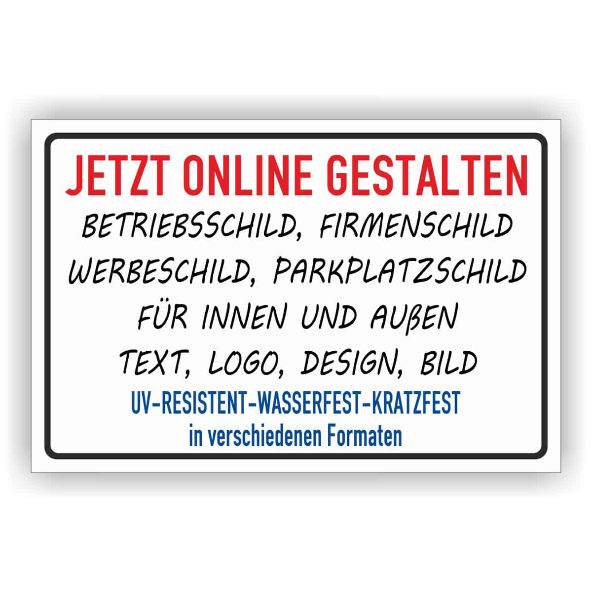Schild Querformat online gestalten
